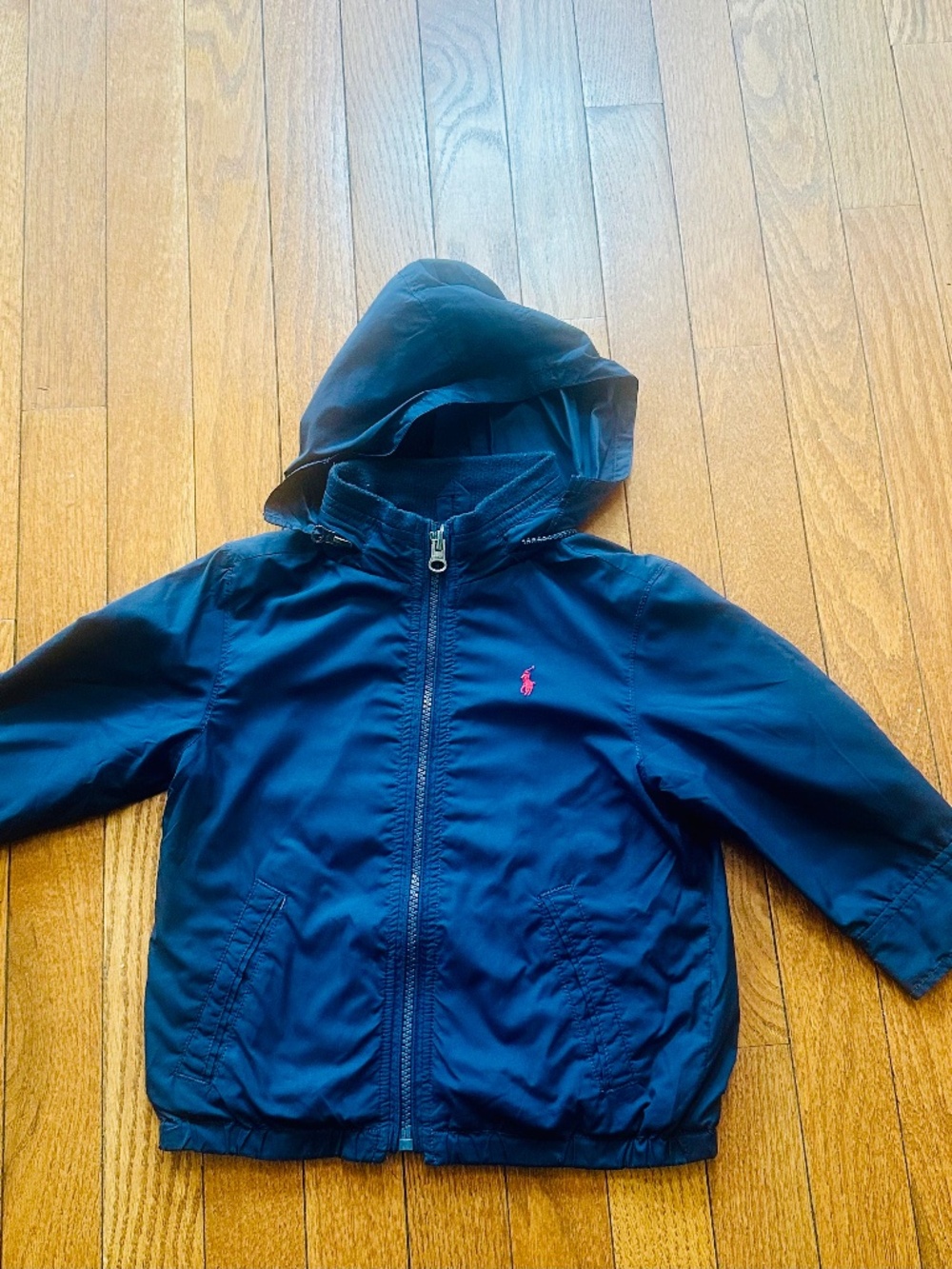 Polo Ralph Lauren Boys Navy Windbreaker Jacket Hooded Size 24M